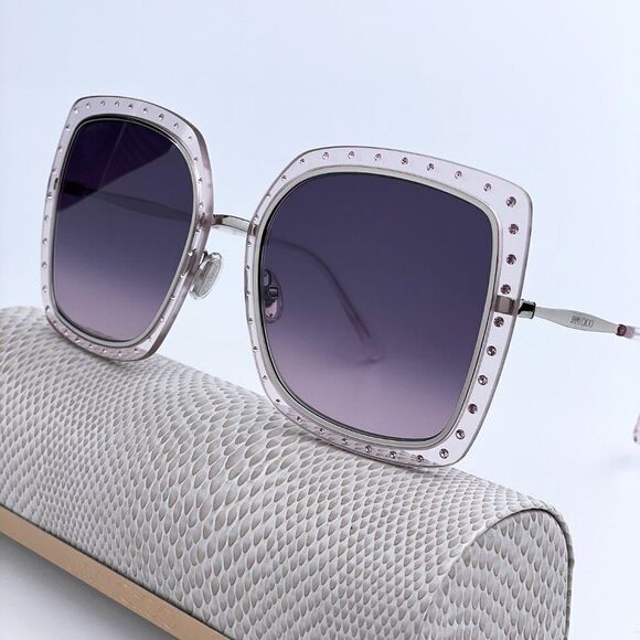 SALE! NEW Jimmy Choo DANY/S KTS Palladium Lilac Violet Square  Women Sunglasses main image 4